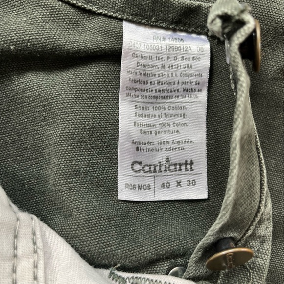 Forest Green Carhartt Work Overalls - Picture 3 of 5